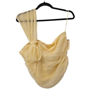 Yellow Maeve Anthropologie Women's One Shoulder Tulle Bow Top